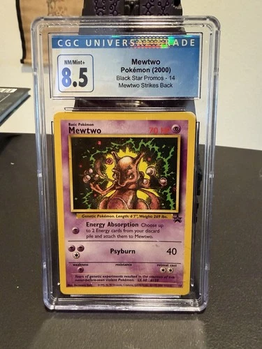 New Listing2000 Pokemon Black Star Promo Mewtwo 14 CGC 8.5 PSA BGS
