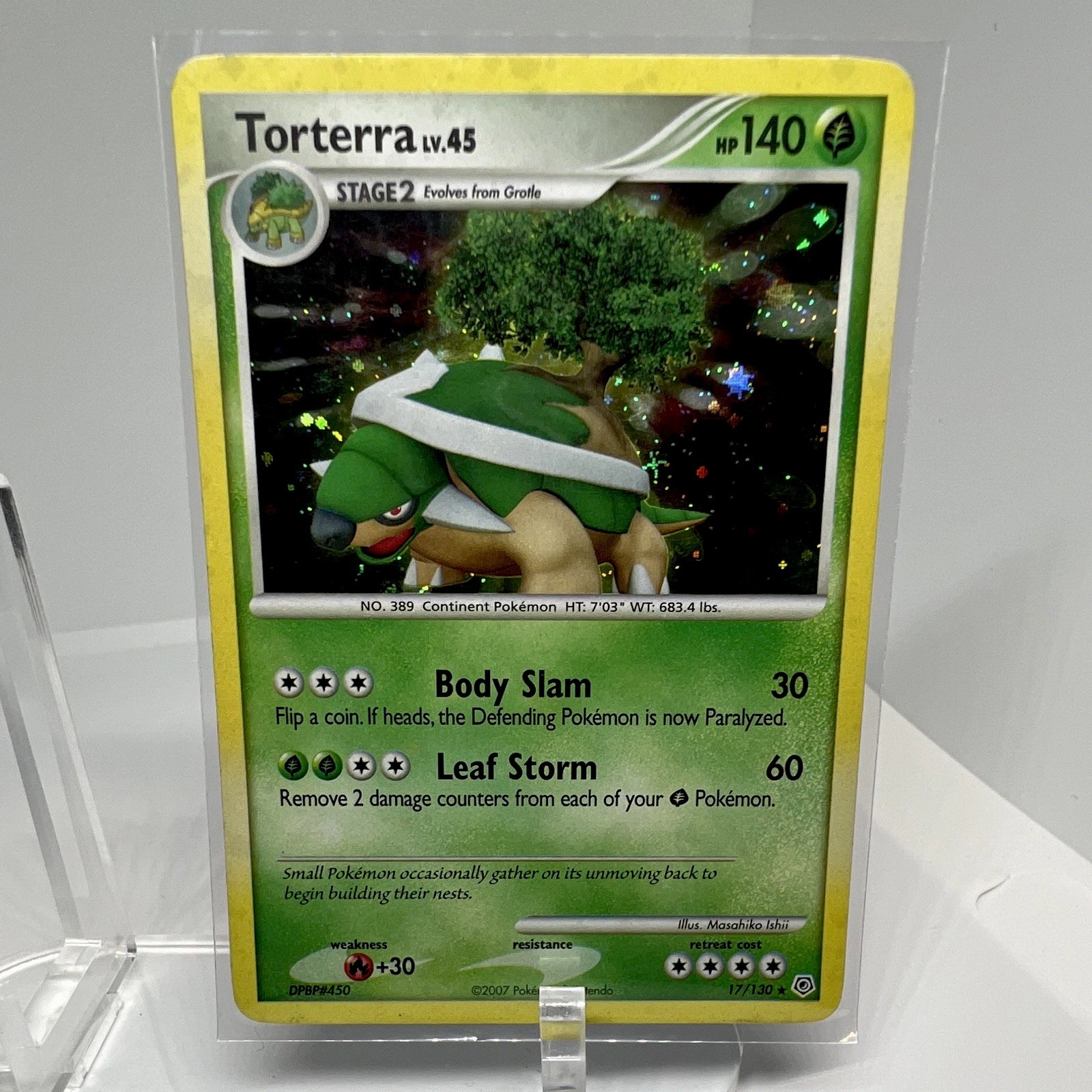 Pokemon Torterra LV.45 17/130 Diamond & Pearl Holo Rare ENG 140 HP 2007