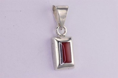 GGC Sterling Silver 22mm x 14mm Framed Red Jasper 925 Mex 8g Solid Pendant