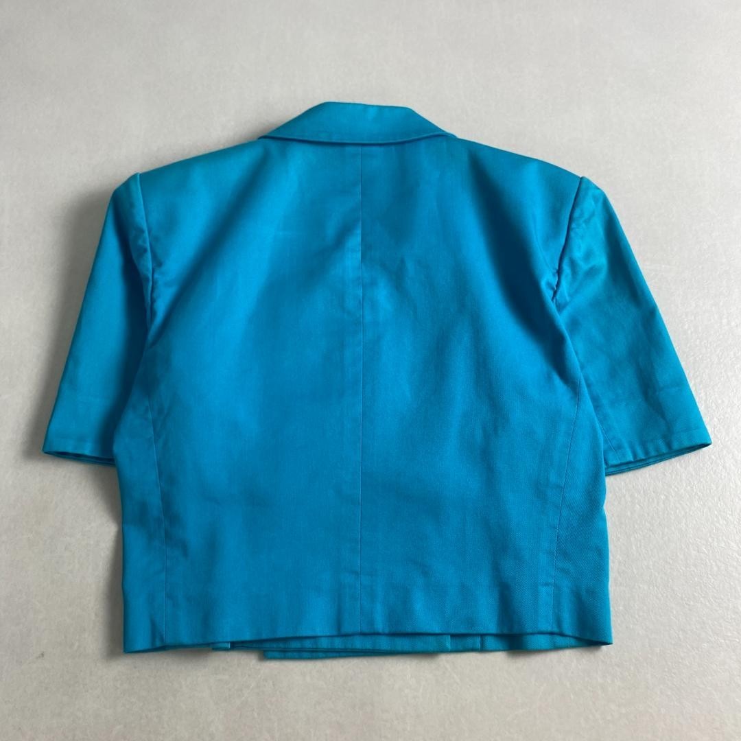 W3501 Giacca Yves Saint Laurent Bottoni Oro Doppiopetto Lunghezza Ritagliata 