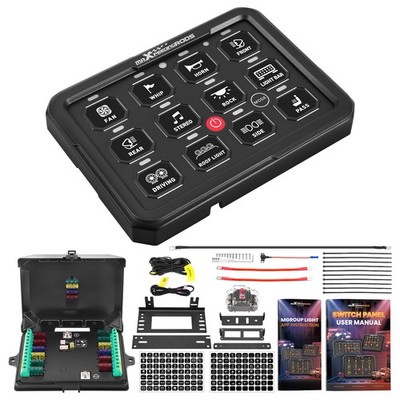 12 Gang RGB Schaltpanel For Universal Auto Pickup Truck Offroad UTV ATV Boot 80A