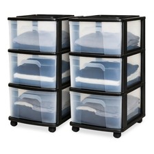 Homz Plastic 3 Drawer Medium Storage Tower, C...