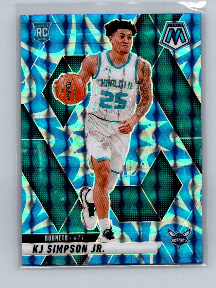 2024-25 Panini Mosaic #239 KJ Simpson Jr. Reactive Blue Mosaic