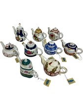 Porcelain Art 'The Miniature Teapot Collection' Bundle x9 w/Tags Charity 