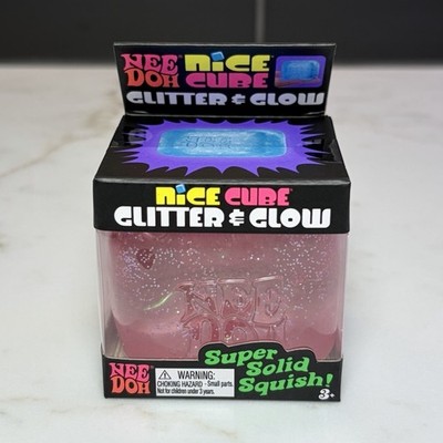 Nee Doh Nice Cube (Glitter & Glow) (Glow in the Dark) (Pink) (In Box) 4 out of 4