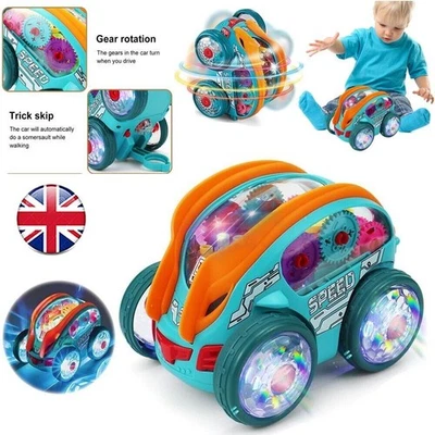 ASSLYE Speedlite Dynamic Gear-Powered Car with Led Lights, Light Up Toy Cars for Kids