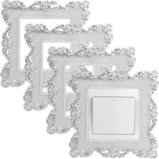 Light Switch Surrounds White,4PCS Light Switch Covers Plates,Socket Surround for