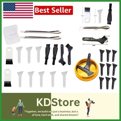 8-Piece Herb Grinder Cleaning Kit with Brushes Scrapers & Storage Box