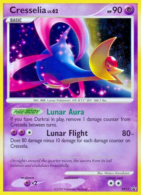 Pokémon TCG - Cresselia - DP51 - Holo - Rare - Black Star Promo [Moderate Play]