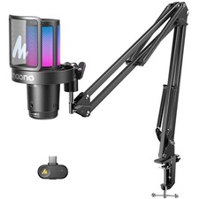MAONO DGM20W Wireless Gaming Microphone for PC, Condenser USB Mic with Black