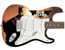 Katie Holmes Signed Batman Begins 1/1 Custom Graphics Photo Guitar ACOA