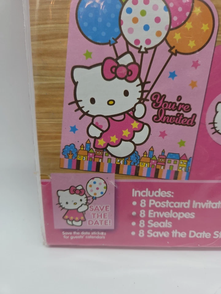 Hello Kitty Balloon Dreams Save The Date Invitations Birthday Party 8 Per Pack - Image 3 of 4