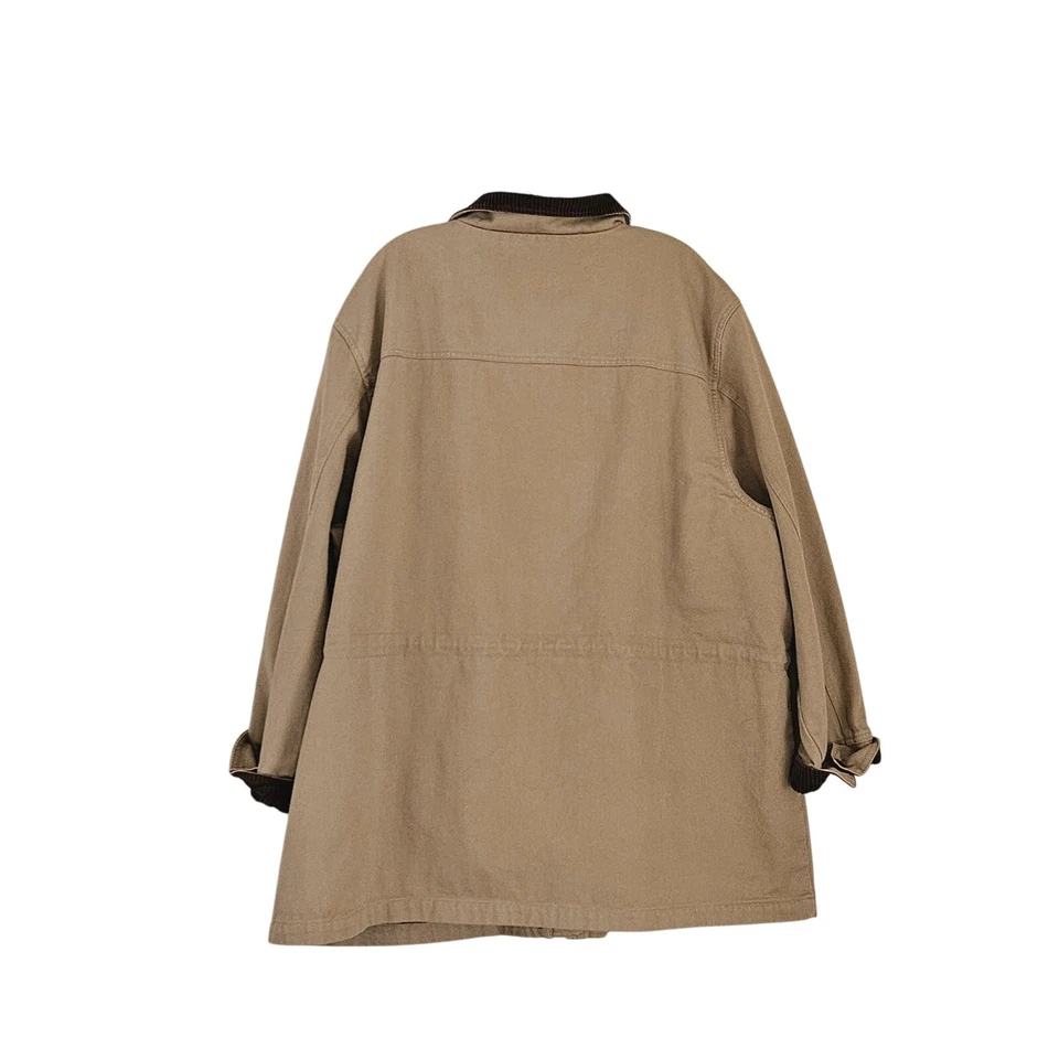 Abrigo Denim & Co Vintage Caqui Tareas Cuello Pana Chaqueta Tostado/Marrón 3X  Foto 2 de 4