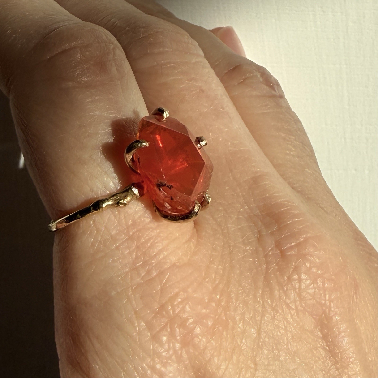 Variance Objects Mexican Fire Opal Ring 14k Gold - image 3