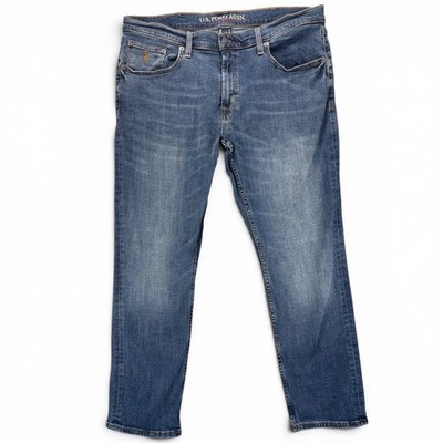 U.S. Polo Assn Mens Jeans 38x30 Blue Activate Stretch Straight Denim Cotton Dad