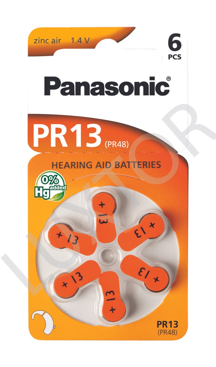 Panasonic PR10 Hörgerätebatterien – 30 Stück, Gelb, 1,4V Zink-Luft, Für PR230L/PR536