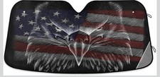 American Flag Bald Eagle Car Windshield Sun Shade 55 inch 27.6 inch multi 4