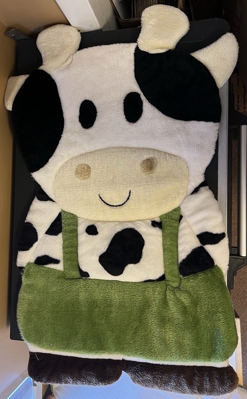 PLUSH COW INFANT PLAY TUMMY TIME WITH GRIP, NO SLIDE BACK for NURSERY, DAYCARE,