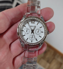 Women's RELIC Watch Gemmed Multi-Function w/ New Battery - Works Great! d64