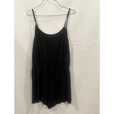 HM Divided Black Spaghetti Strap Elastic Waist Romper Womens Medium