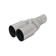 Auspuff Endrohr Edelstahl Y 2x76mm RL-Design Endschalldämpfer mit ABE