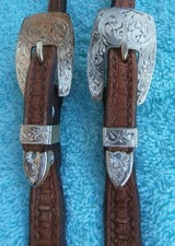 Silver Buckle Headstall Engraved Aluminum Concho Grazing Horse Bit