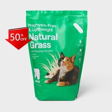 Grass Lightweight Clumping Dust Odor Control Unscented Cat Litter - 10lbs up up