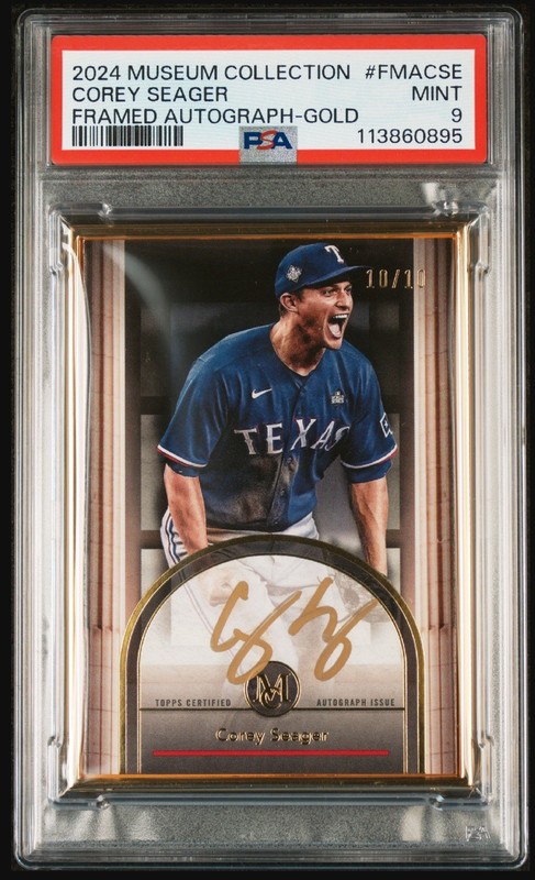 Topps 2024 Museum Collection Corey Seager Gold Framed Autograph 10/10
