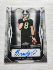 BRADY QUINN 2025 Leaf Trinity Football Metal White Prismatic ON CARD AUTO #/49