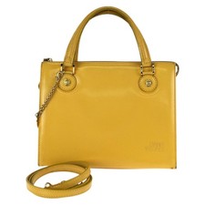 Versace Leather Sunburst 2Way Handbag Women Gold One Size