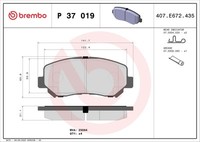 Brembo P 37 019 Bremsbelagsatz, Scheibenbremse For Jeep Jeep (Gac Fca)