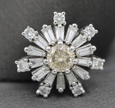 Sonia B. Bitton 14K Weißgold natürlicher Diamant Schneeflocke Anhänger