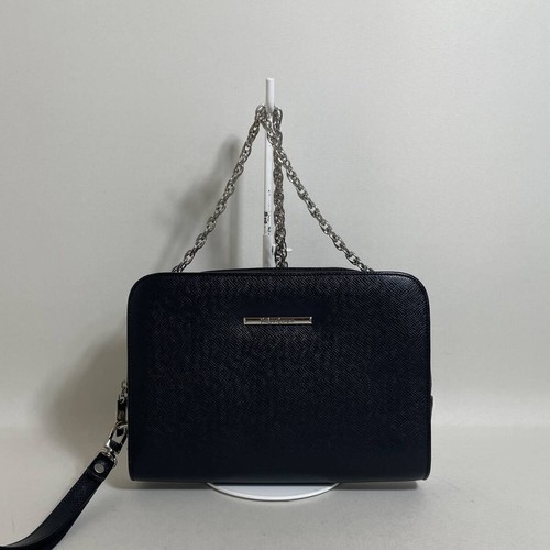 Yves Saint Laurent 2Way Shoulder Bag Black Leather With Strap 84B61
