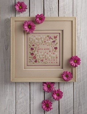 Zarte Gedanken - Sweet Stiefmütterchen Kreuzstichmuster Sampler BLUMENPROBENEHMER