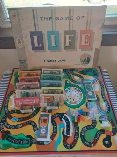 Vintage 1960 The Game Of Life by Milton Bradley Company Board Game is Complete