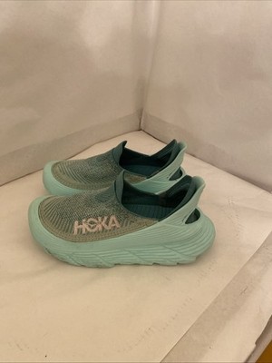 Hoka One One Restore TC Ocean Mist Slip On Knit Sneakers Women s 9/Mens 8