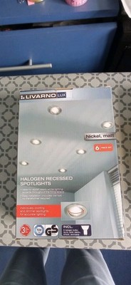 Halogen Einbaustrahler - Nickel matt. 6 in einer Box. Nie benutzt