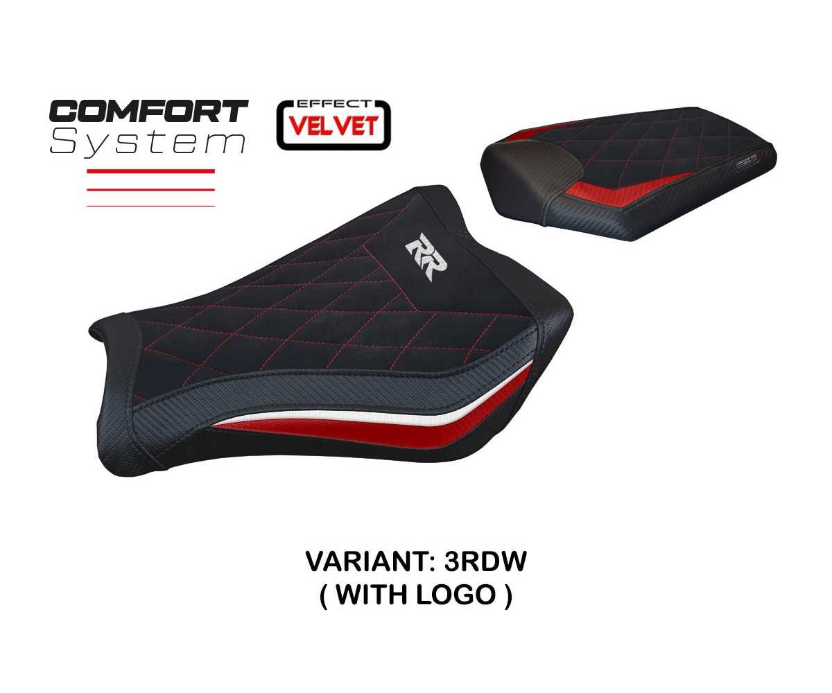 Seat cover Janela velvet Comfort Red-White + logo TPZ Honda CBR 1000RR 2008 2016