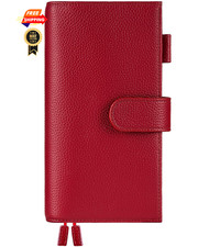 Ox Knight Genuine Leather Planner Cover for Hobonichi Weeks/Weeks Weeks, Red