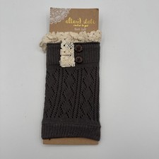 NWT Altar'd State gray Crochet Lace Ruffle Boot Socks Cable Knit Leg Warmers