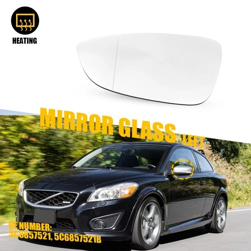 New Driver Side Mirror Glass Heated for Volkswagen CC 2009-2017 w/ Backing Plate