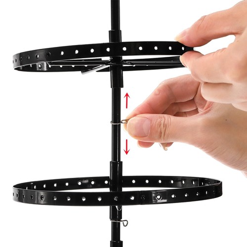6 Tiers Rotating Earring Holder Organizer, 264 Holes Metal Pierced Earring Di... - Picture 4 of 8
