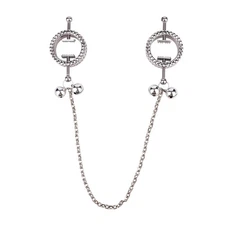 1 Pair Fetish Nipple Clamps With Metal Chain Beads Roleplay Breast Stimulate