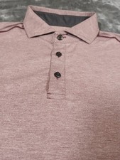 Lululemon Evolution Polo Shirt Mens LARGE Heathered Red Merlot Short Sleeve