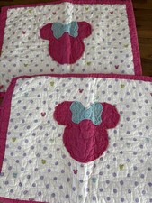 Disney Minnie Mouse DOUBLE Comforter  2 Sham Pink Quilted with Appliqu s 2016