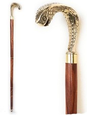 Designer Cobra Head Handle Wooden Walking Stick Ergonomic Senior Cane Gift