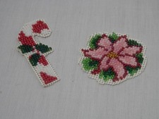 Mill Hill Glass Bead Hibiscus  Candy Cane Completed