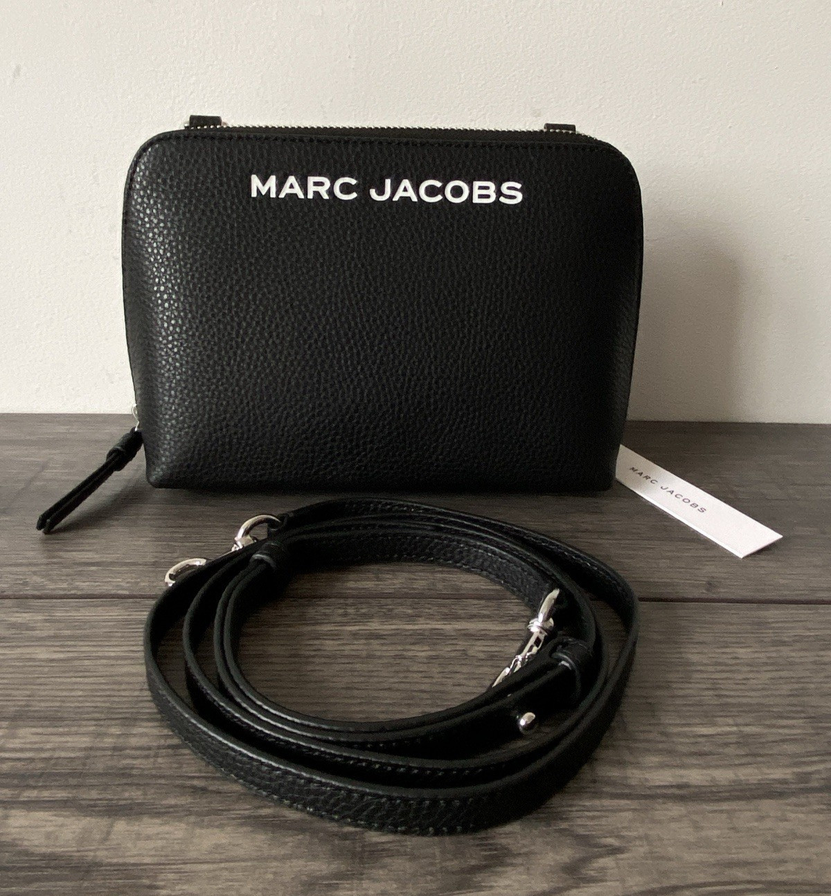 MARC JACOBS BLACK LEATHER CROSSBODY BAG CLUTCH BNWT