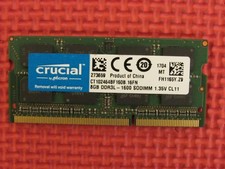 Crucial 8GB 1-Stick PC3-12800 DDR3 1600 SODIMM Memory CT102464BF160B.16FN