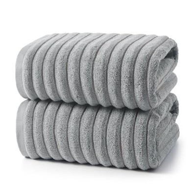Bath Towels,31×63 inches,100% Cotton Quick Dry Towels,Highly Set of 2 Gray
